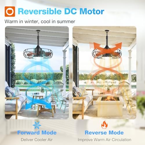 addlon 20" outdoor ceiling fan with light for showing dimensions