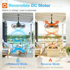 addlon 20" outdoor ceiling fan with light for showing dimensions