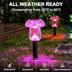 Solar Lights Outdoor 8 Pack Color Changing Mushroom Garden Lights | Waterproof Pathway Yard Walkway Landscape Path Lighting for Outside, Auto On/Off Decorations, Acrylic Diamond-like Lampshade