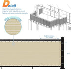 tang 3' x 50' balcony privacy screen fence, side view