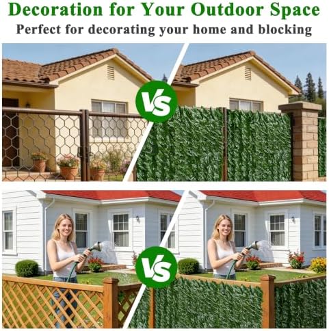icover artificial ivy privacy screen for fence, 39x118in, package contents