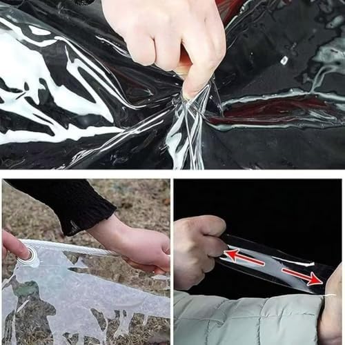 lc&qs clear tarps heavy duty pvc, transparent tarp, side view