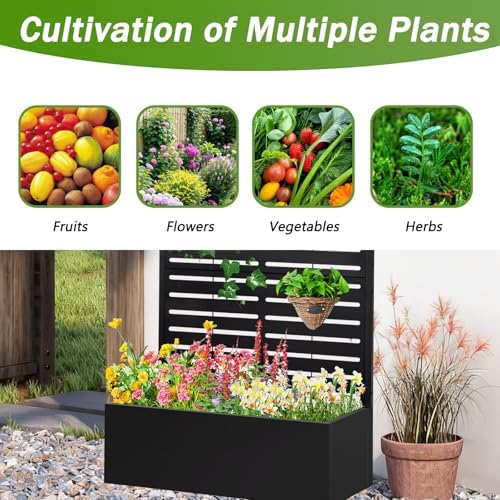 metal raised garden bed with trellis,planter box for showing dimensions