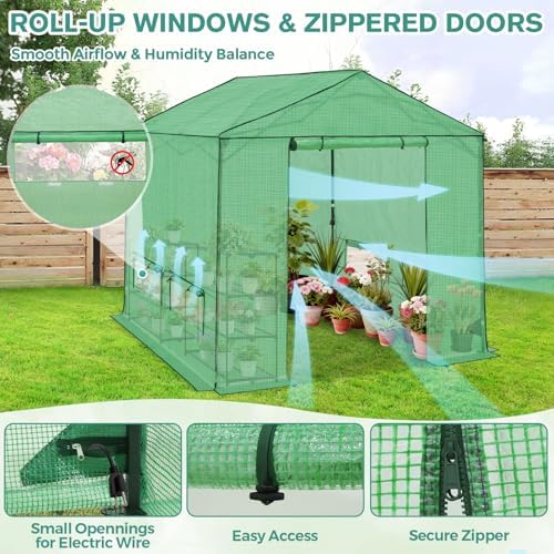 coos bay 8x8 pop up greenhouse outdoor, walk, package contents
