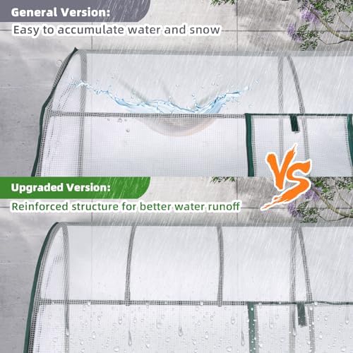 lean to greenhouse with 3-tier shelves: ohuhu portable, side view