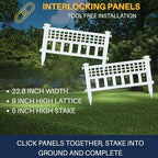 skymall 8-piece solar garden border fence with corner, side view