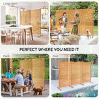 vingli 74" x 36" wooden privacy fence for, front angle view
