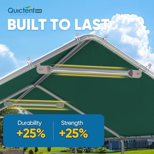 quictent 10x20 ft heavy duty carport canopy galvanized shown in use