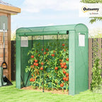 outsunny mini greenhouse portable roll-up door 78.7" x shown in use