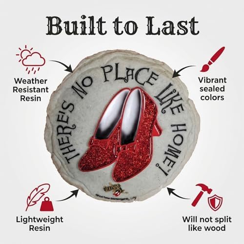 Spoontiques Ruby Slippers Stepping Stone - Wizard of Oz Decorative Garden Stone for Yard, Patio, Garden or Walkway - Outdoor or Indoor Home Decor