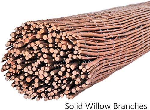 forever bamboo natural willow rolled panel fence natural showing dimensions