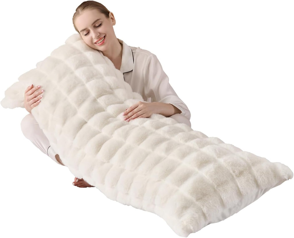 luxury shaggy faux fur body pillow,fluffy bed pillow, main product view