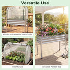 giantex raised garden bed with legs & greenhouse, side view