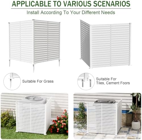 air conditioner fence panels, 47" w x 48", front angle view