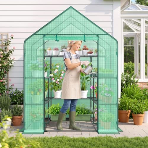 greenhouse for outdoors with screen windows, ohuhu upgraded on a desk or shelf