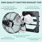 12 inch shutter exhaust fan for greenhouse, shed on a desk or shelf