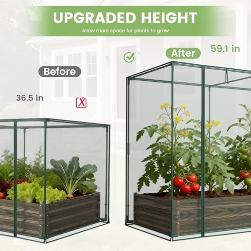 docred crop cage with raised garden bed, 84.6", package contents