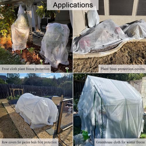 frost cloth plant freeze protection, 7x100 ft floating, front angle view