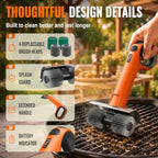 electric grill brush - dual rotating heads cordless, package contents