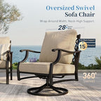 sunshine valley 5 pcs patio furniture set, metal, close-up detail