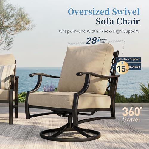 sunshine valley 5 pcs patio furniture set, metal, close-up detail