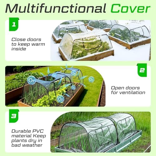 raised garden bed foldable clear pvc greenhouse covers, close-up detail