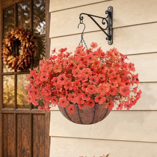 2 set artificial fake mums flowers plants with shown in use