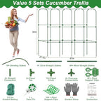 50 cucumber trellis for raised bed, u-shape metal, side view