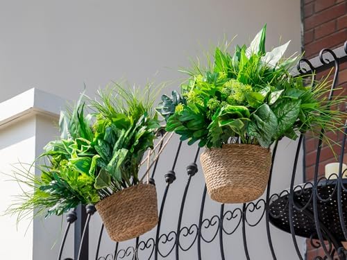 artificial plants outdoor, faux flower greenery stems for, front angle view