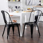 fdw metal dining chairs set of 2 patio shown in use