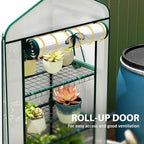 outsunny 4 tier mini greenhouse w/ screen roof, package contents
