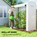 outsunny mini greenhouse portable roll-up door 78.7" x showing dimensions