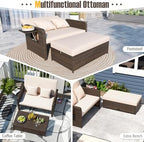 ldaily moccha outdoor daybed, wicker loveseat sofa set on a desk or shelf
