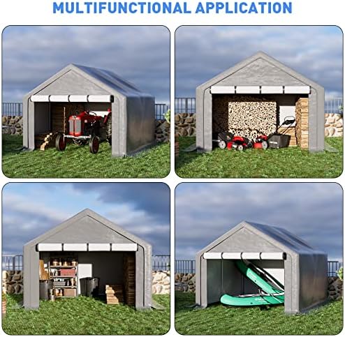 outdoor storage shelter, 10x10 ft portable shed with, close-up detail