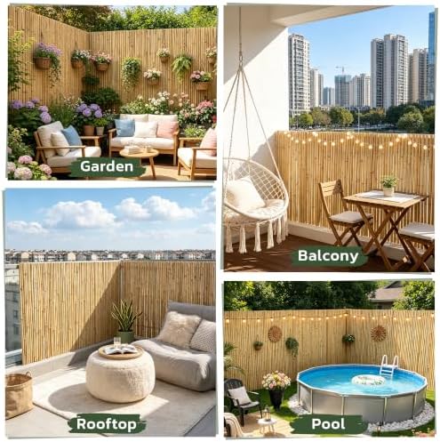natural bamboo fence, 4 ft x 6 ft, front angle view