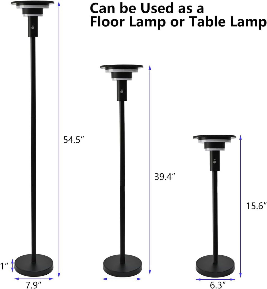 solar floor lamp for patio waterproof ip44,outdoor usb, side view