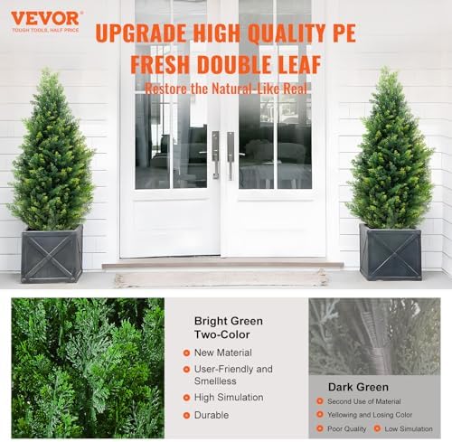 vevor artificial topiary cedar tree, 36 inch tall shown in use