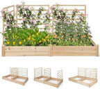 costway raised garden bed with 2 planter boxes, main product view