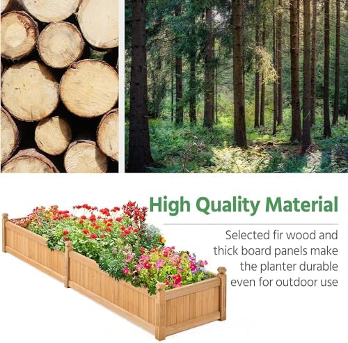 yaheetech 90.5" wooden raised garden bed rectangular planter on a desk or shelf