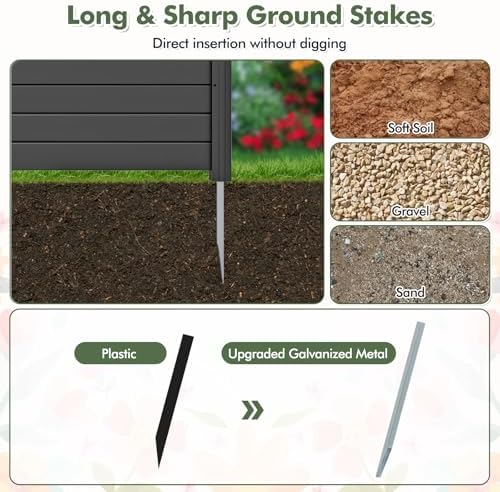 giantex no-dig air conditioner fence, 2 panels, 48''w, side view