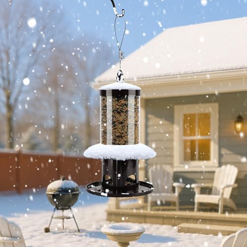 squirrel-proof bird feeder for outdoor hanging wild bird, view 9