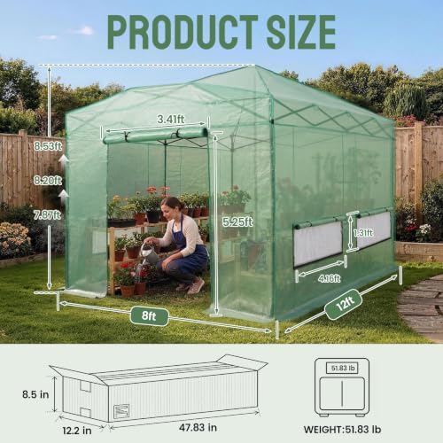 crown shades 12x8 pop up outdoor walk-in portable shown in use