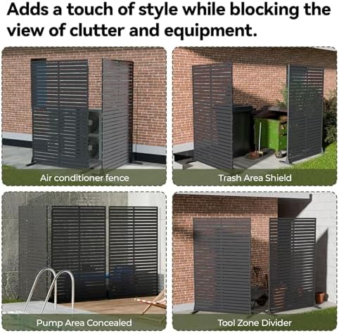 outdoor privacy screen 72" h x 47" w, side view