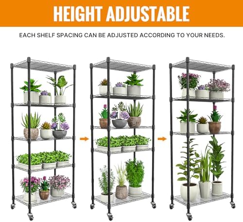 mini 5-tier greenhouse for indoor, 23.2" l×13.4" w×61.4" showing dimensions