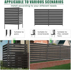 3 panels metal air conditioner fence, 42" h, side view