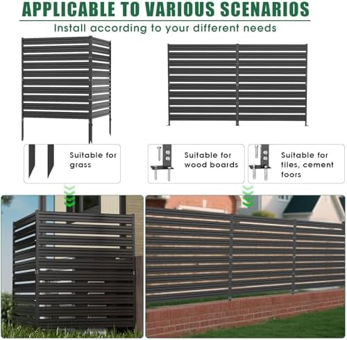 3 panels metal air conditioner fence, 42" h, side view