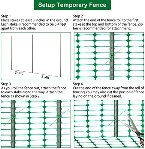 safety fence plastic mesh fencing roll,1 roll with showing dimensions