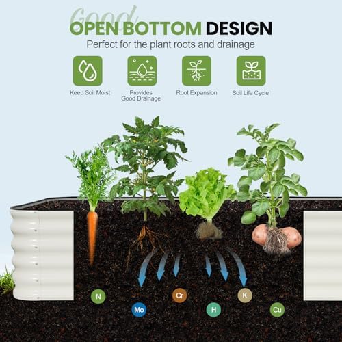 g good gain raised garden beds outdoor, 5-in-1 showing dimensions