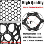 upgraded 15.7in x 33ft abs plastic chicken wire, side view