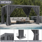 louvered pergola 10' x 13', outdoor aluminum pergola showing dimensions